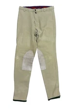 Devon Aire Riding Breeches Pants Size 28x28 Stretch Lycra Waist Equestrian Khaki