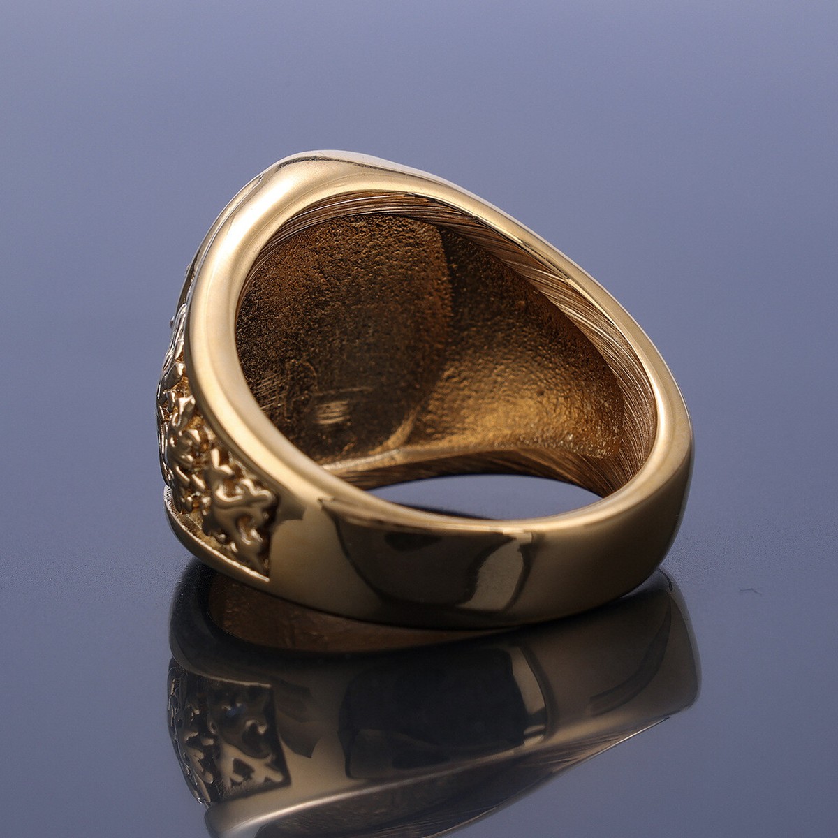 【Denmark】vintage リング 金メッキ 11-12号相当 Vintage Mexican Biker Ring “Lucky Two Horse Heads shoe” | 8UP