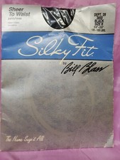 Vtg Bill Blass Silky Fit Sheer To Waist Pantyhose Sz B BLACK Nylon Stockings