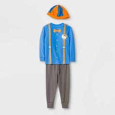 Blippi Pajamas Hat Boy Girl Toddler 2T 3T 4T 5T Shirt Pants Halloween Costume