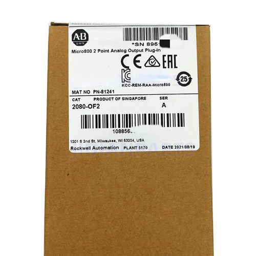 Allen-Bradley 2080-OF2 Micro800 2 Point Analog Output Module 2080OF2 Sealed - Picture 1 of 2