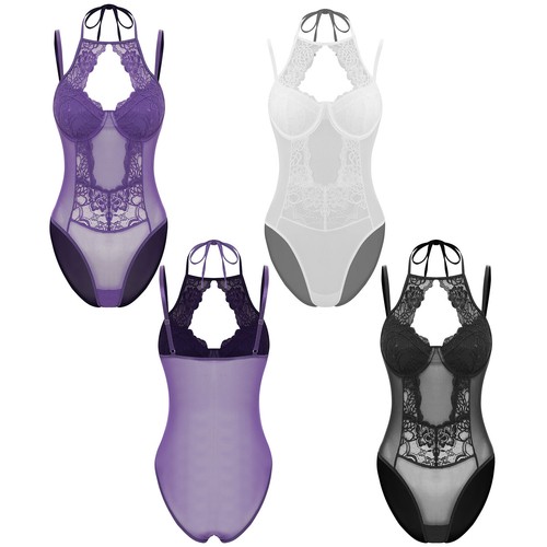 Damen Trikot Spaghettibänder Overall Neckholder Bodysuit Nachtclub Kostüm Sexy - Bild 2 von 43