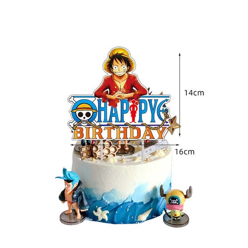 One Piece Kids Birthday Party Decoration Set Balloon Banner Cake Topper Swirl - Picture 14 of 19