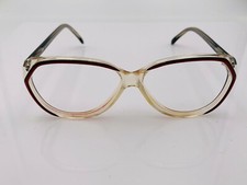 Vintage Wise Eyes Black Red Translucent Oval Sunglasses FRAMES ONLY France