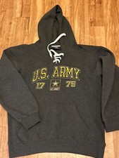US Army 1776 Gray Hoodie Mens Size Large Hooded Sweatshirt J America America USA