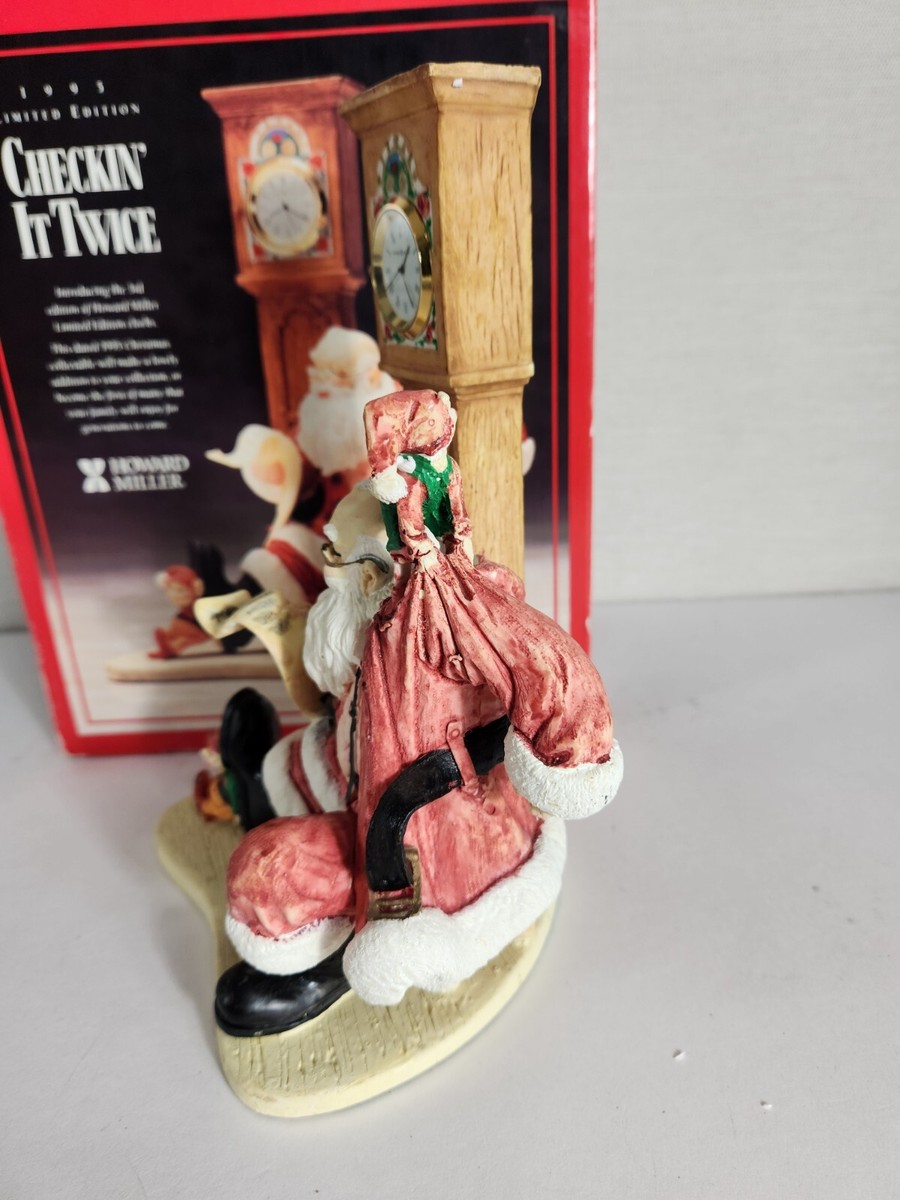Vtg Howard Miller 1995 Christmas Santa Figurine Clock LE