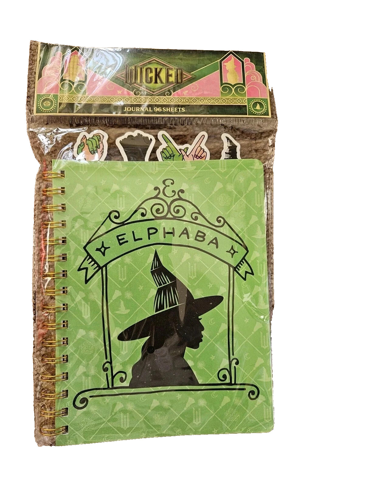 Wicked Elphaba Tabbed Journal Green 96 Sheets Target Bullseye Playground NEW