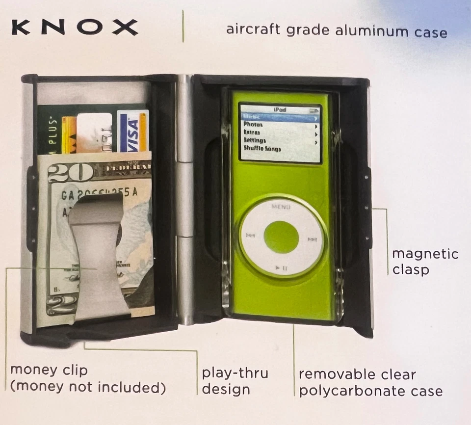 Aluminum Hard Card Money Clip Wallet Clear Case for iPod Nano 2nd Gen PINK - Image 3 of 4