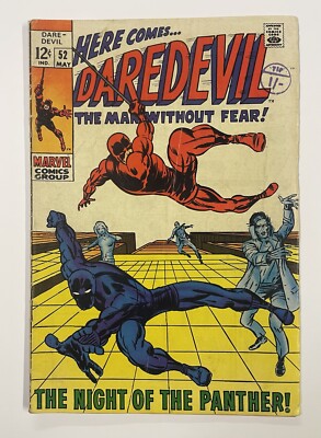 DAREDEVIL #52. MAY 1969. MARVEL. VG/FN. BLACK PANTHER! YELLOWJACKET! VISION!