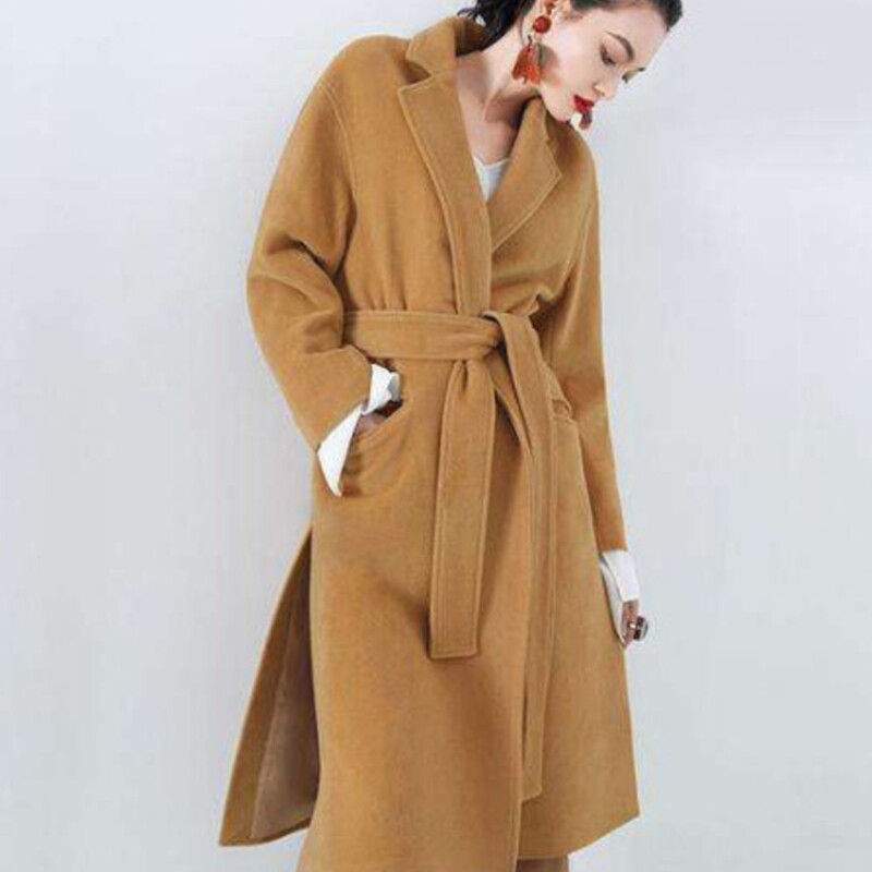 Women Woolen Belt with Buckle Wide TrenchCoat Replacement Belt for