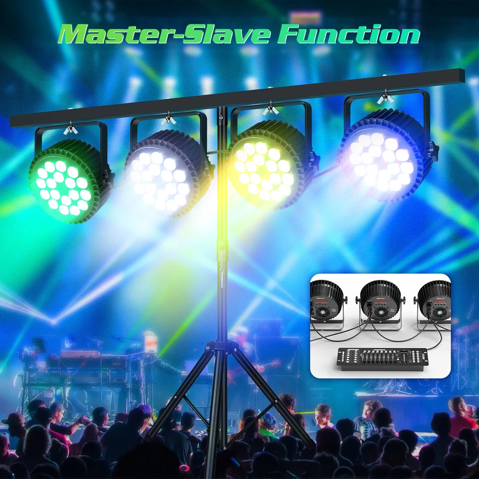 270W RGB+UV 18 LED Par Scheinwerfer Bühnenlicht DMX Wash Lichteffekte Party DJ - Bild 3 von 4