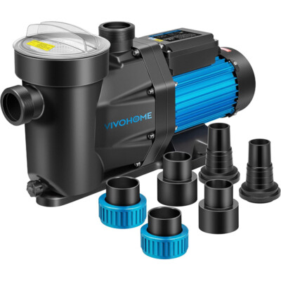 1.5HP 6360GPH Self Primming Swimming Pool Pump In/Above ground w/ ON/OFF Switch