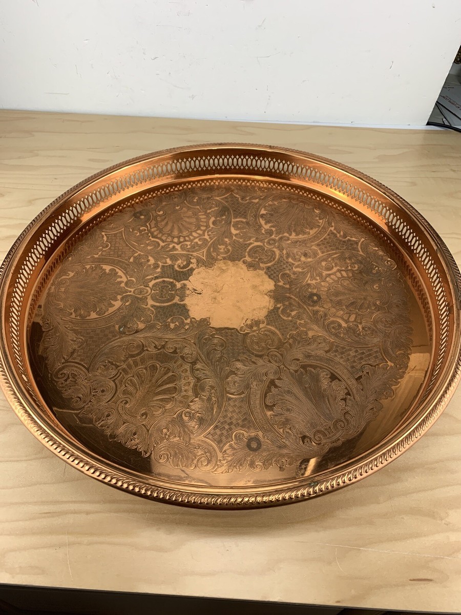 Vintage Copper Craft Guild Solid Copper Pierces 18'' Round Copper