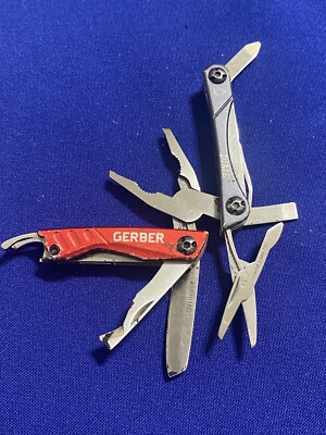 GERBER STAINLESS STEEL DIME RED MULTI TOOL PLIER SCISSORS KNIFE 31-001040