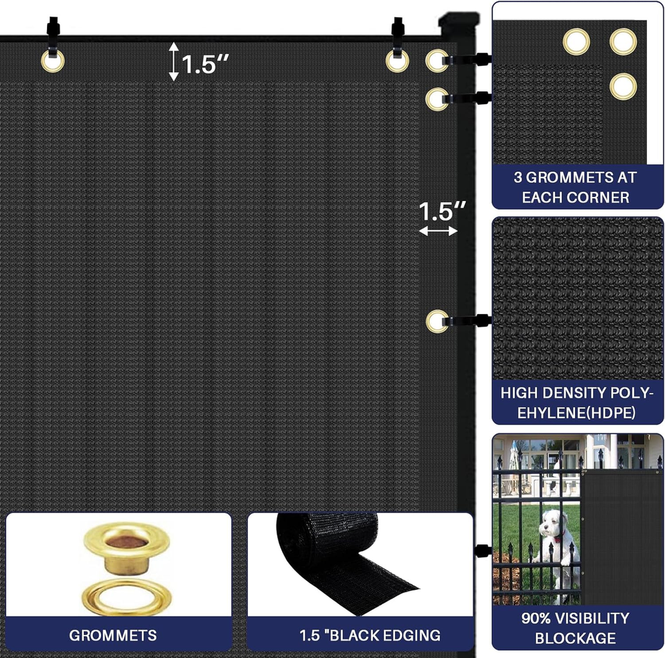 Privacy Fence Screen Heavy Duty Windscreen Fencing Mesh Fabric Shade