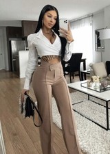 Fashion Nova Call It Even Wide Leg Dress Pants SZ M