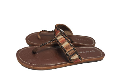 Roper Leather Flip Flop Sandals Brown  ShoesWomens Shoes Size 9