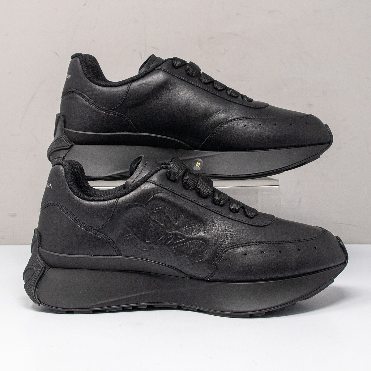 Alexander McQueen Black Logo Sprint Runner Sneakers, Size 40  display picture 2