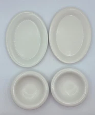 Carlisle White Melamine 2 Durus 8 oz Berry Bowls 2 Oval Platters 9.25" READ