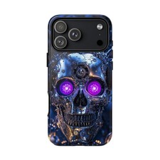 For iPhone / Galaxy / Pixel Skull Robot Metal Gear Purple Phone Case