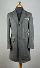 Men VERSACE Gray Wool Asymmetric Zip Details Military Coat Jacket Size 48