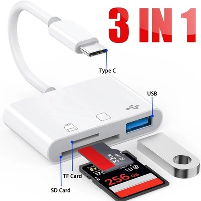 SD Card Reader USB C, High Speed Data Sync USB 3.0 to SD/TF Card USB Adapter,...