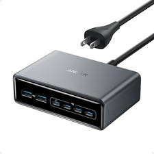 Anker Prime Charger, 200W 6-Port Gan Charging Station, USB-C PD Fast Charging De