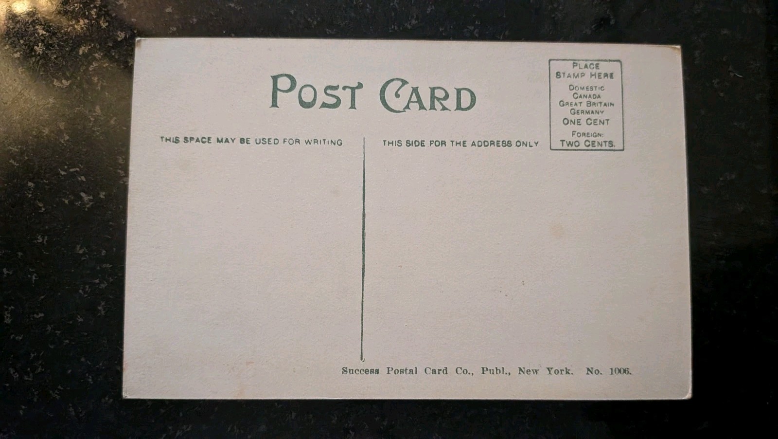 Side Post Card Success Floral Card Co. Vintage Divided Back Lithograph Postcard Flat ...