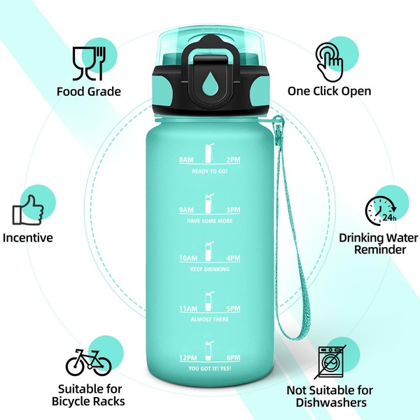 Motswedi Trinkflasche 0.5L, Trinkflasche KohlensäUre Geeignet, Mit Strohhalm,-image