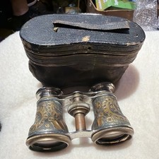 Antique French Chevalier Paris Opera Glasses / Binoculars, Embossed