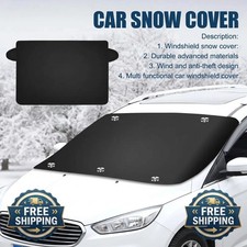 Car Magnetic Windshield Cover Snow Frost Ice Protector Sun Shade Shield Black