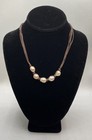 Freshwater Pearl Necklace Beaded Bracelet Jewelry Lot 2pc 18.5" 35.9g — photo 2