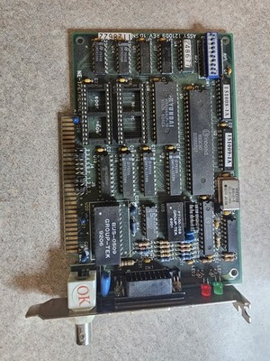 Vintage Group-Tek NE-72 8-Bit ISA Ethernet Network Card BNC AUI Winbond