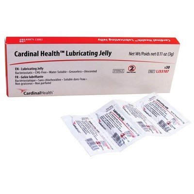 Cardinal Health Lubricating Jelly, 3 gram Foil Packets,  LJ33107 | Box of 30