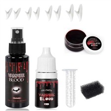 Halloween Vampire Makeup Kit, Vampire Blood and Fangs Makeup Kit