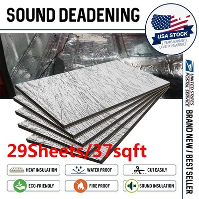 29PCS 15.7''x12'' Sound Deadener Aluminum Mat Car Heat Shield Insulation Carpet