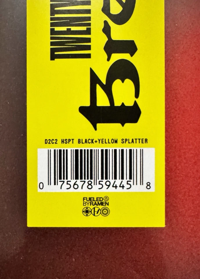 TWENTY ONE PILOTS Breach 21 Yellow + Black Combustor Splatter Vinyl NEW SEALED - Image 2 of 3