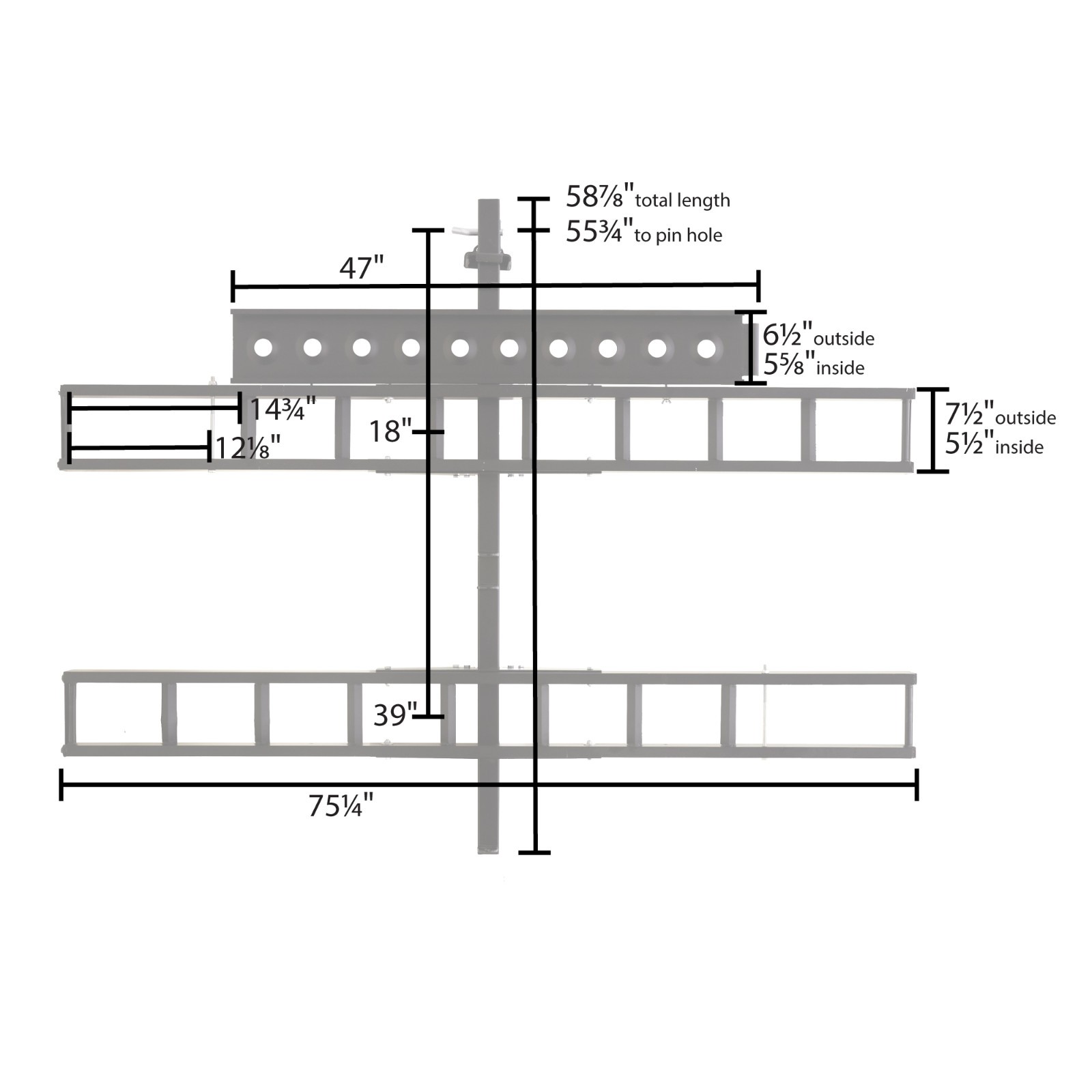 Black Widow Pro Black Anodized Aluminum Double Dirt Bike Carrier - 600 lb. Cap