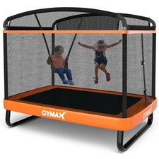 6FT Recreational Kids Trampoline W/Swing Safety Enclosure Indoor/Outdoor Orange