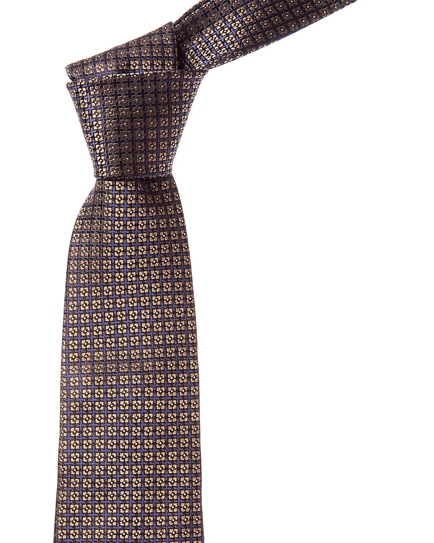 Canali Navy Squares Silk Tie Mens Blue NS 17590₽