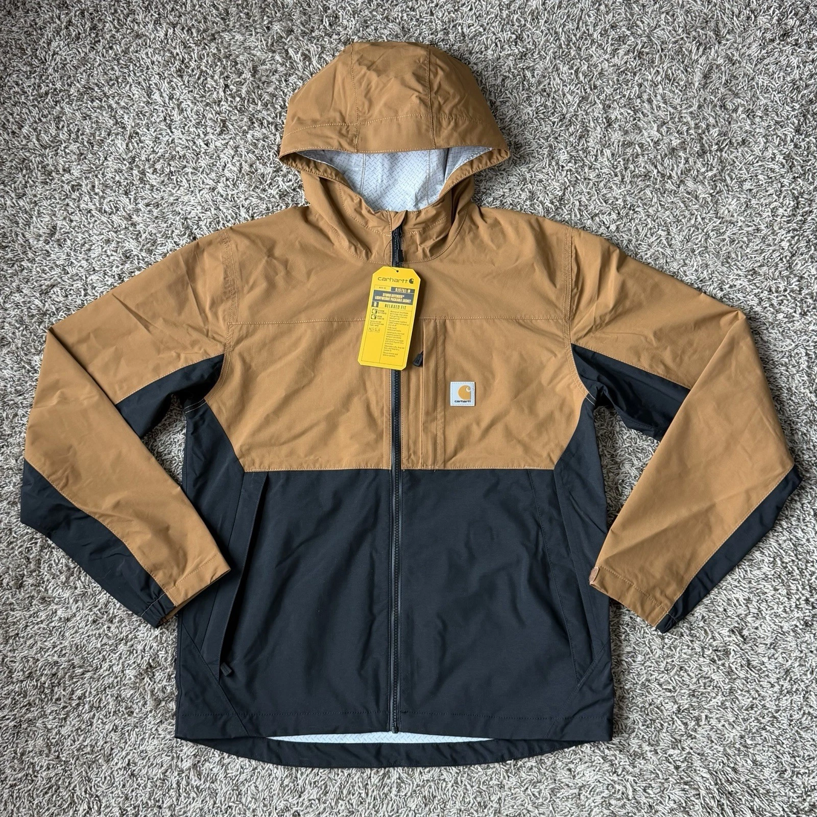 Carhartt Jacket Storm Defender OJ5751-M Lightweight Relaxed Brown/Black Size Med