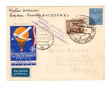 Q796 Poland 1934 Gordon Bennett Air LRace - Balloon Airmail Postcard - Warsaw