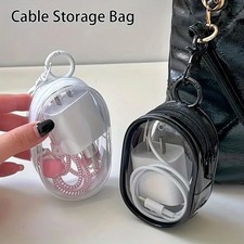 Portable Mini Clear Zipper Storage Bag - Space-Saving Organizer for Earphones
