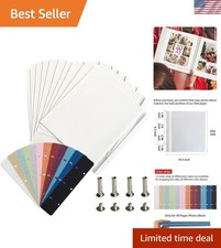 Elegant Photo Album Refill Pages - 10 Sheets, 20 Self-Adhesive Pages, 11x10.6