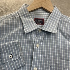 UNTUCKit Slim Fit Shirt Mens Large Blue Plaid Button Up Long Sleeve Cotton
