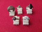 Lot of 5 Vintage Sterling Silver Rings. Various Sizes.  14.0 Grams.