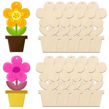 7" Wood Flowers Crafts DIY Blank Unfinished Wooden Flowers Ornaments Crafts