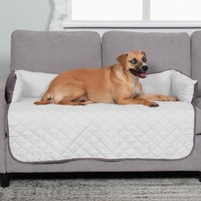 Furhaven 42"L x 26"W x 8"Th, Marine Blue (Two Tone Plush Faux Fur & Suede)