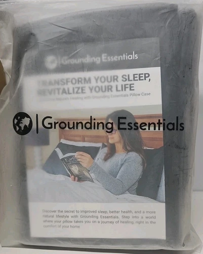 Grounding Pillowcase with Cord - Materials Organic, Standard Size, Black