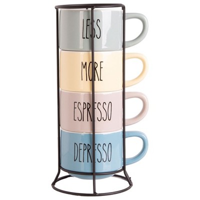 Ceramic Espresso Mugs Rack